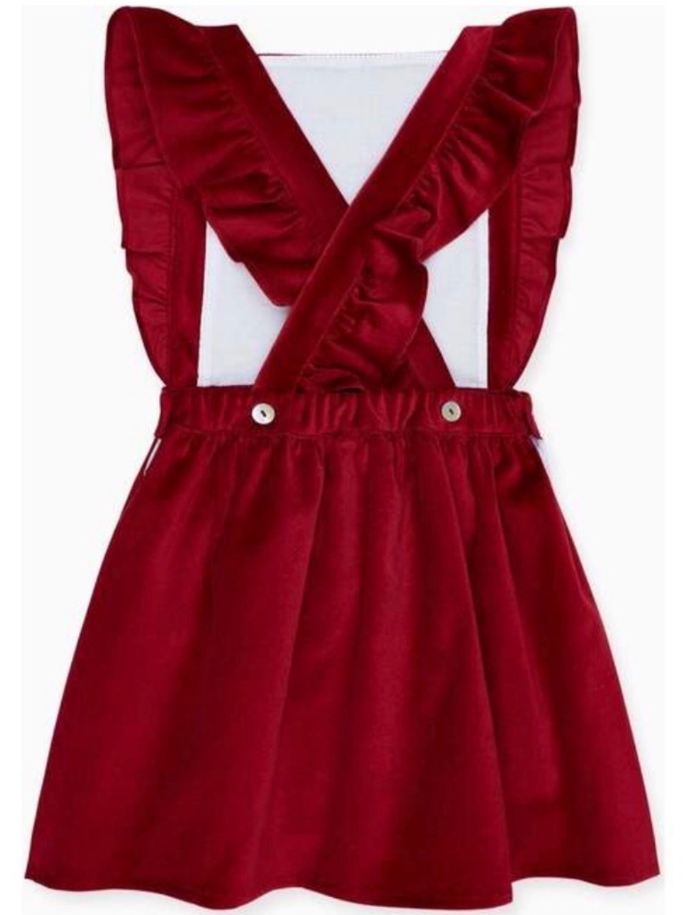 ❤️ La Coqueta Cora Cherry Velvet Pinafore Dress 2T - Picture 3 of 8